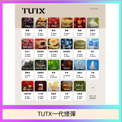 TUTX電子菸一代煙彈 3入裝 通用1代系列【28種口味】